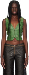 KNWLS Green Velox Leather Corset