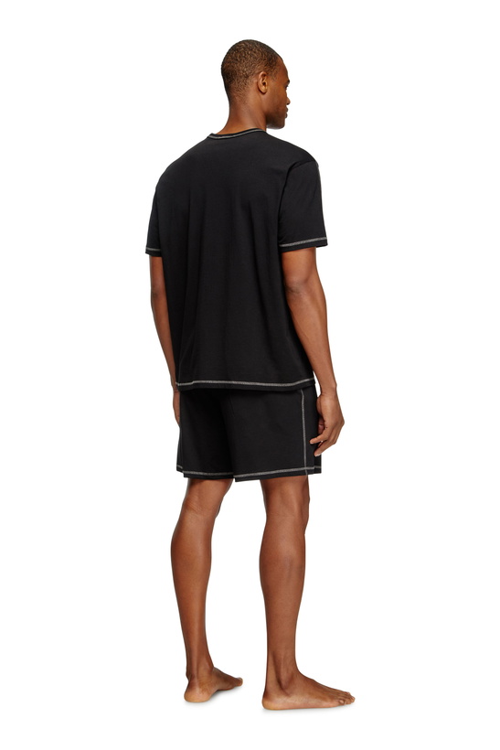 Photo: Diesel Short Pajamas set in cotton jersey - Pajamas Mens in Black