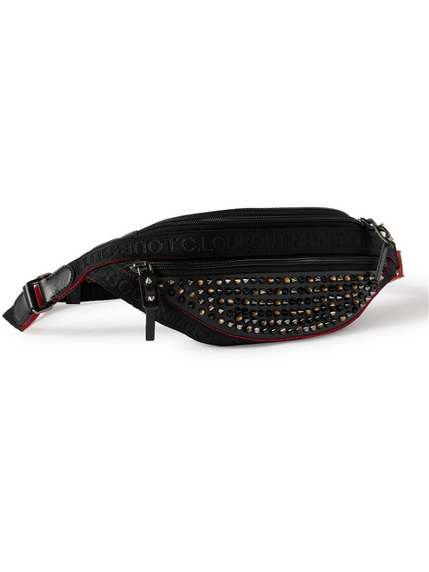 Photo: Christian Louboutin - Spiked Mesh-Trimmed Leather Belt Bag