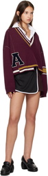 AMBUSH Black & Burgundy Black Pleats Track Miniskirt