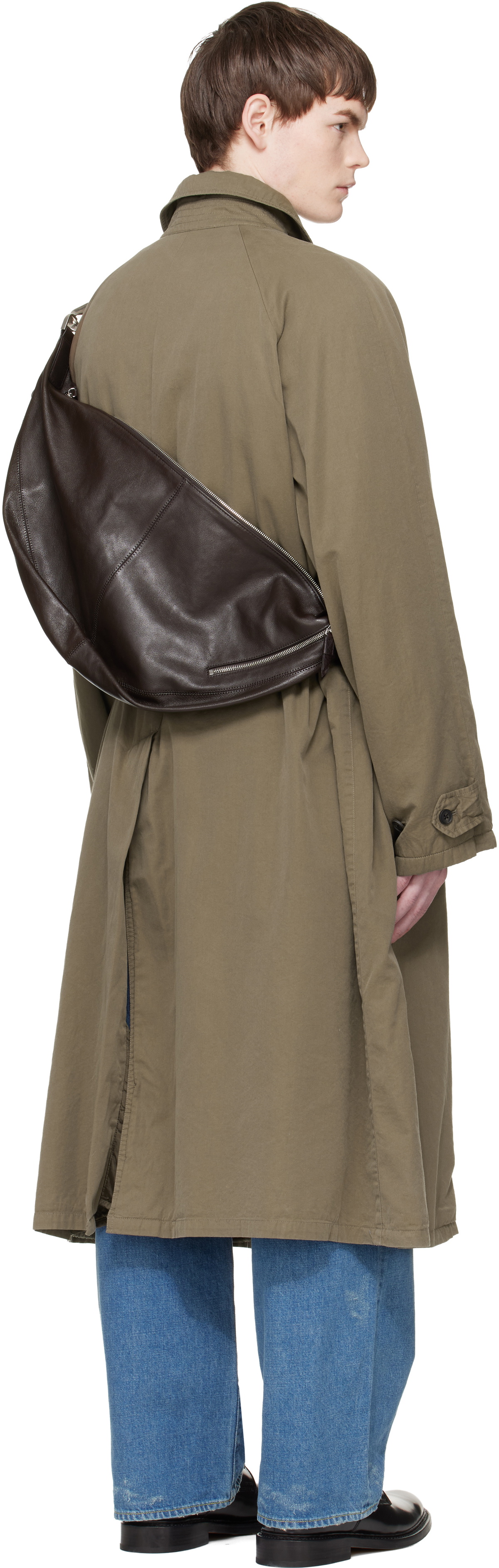 stein Taupe Cotton Rayon Vintage Padded Balmacaan Coat