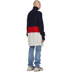 Balenciaga Navy and Red High Neck Sweater