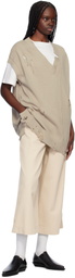 YOHJI YAMAMOTO Taupe 7G2P Jersey V Neck Vest
