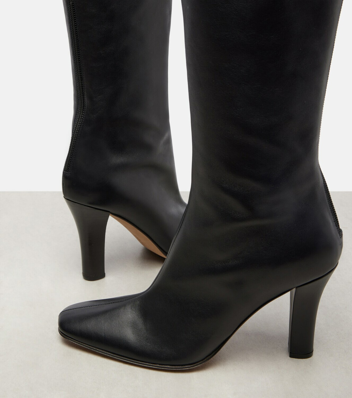The Row Mona leather knee-high boots