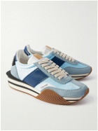 TOM FORD - James Rubber-Trimmed Leather, Suede and Nylon Sneakers - Blue