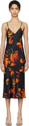 Silk Laundry Black 90s Slip Midi Dress
