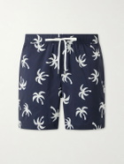 Onia - Charles Straight-Leg Mid-Lenght Printed Swim Shorts - Blue