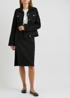 Courrèges Stretch-denim Jacket Black And White