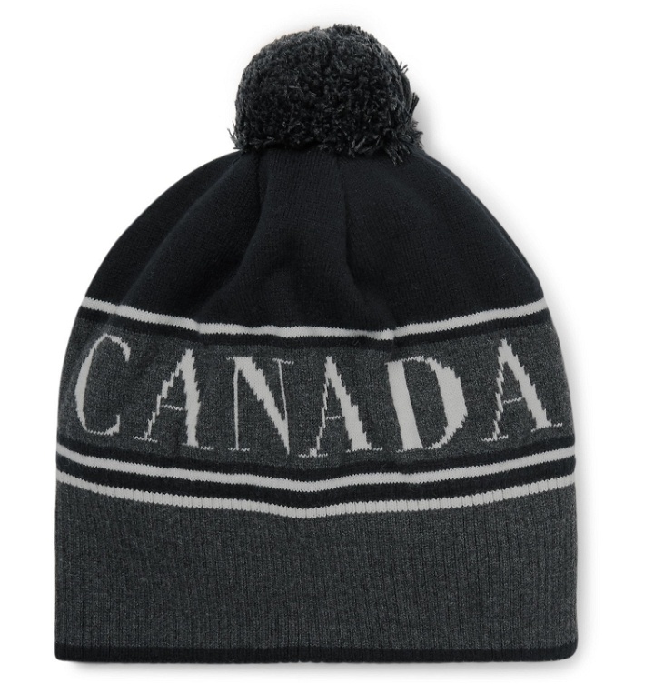 Photo: Canada Goose - Logo-Intarsia Wool-Blend Beanie - Black
