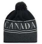 Canada Goose - Logo-Intarsia Wool-Blend Beanie - Black