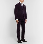 Paul Smith - Aubergine Slim-Fit Cotton and Cashmere-Blend Corduroy Suit Trousers - Purple