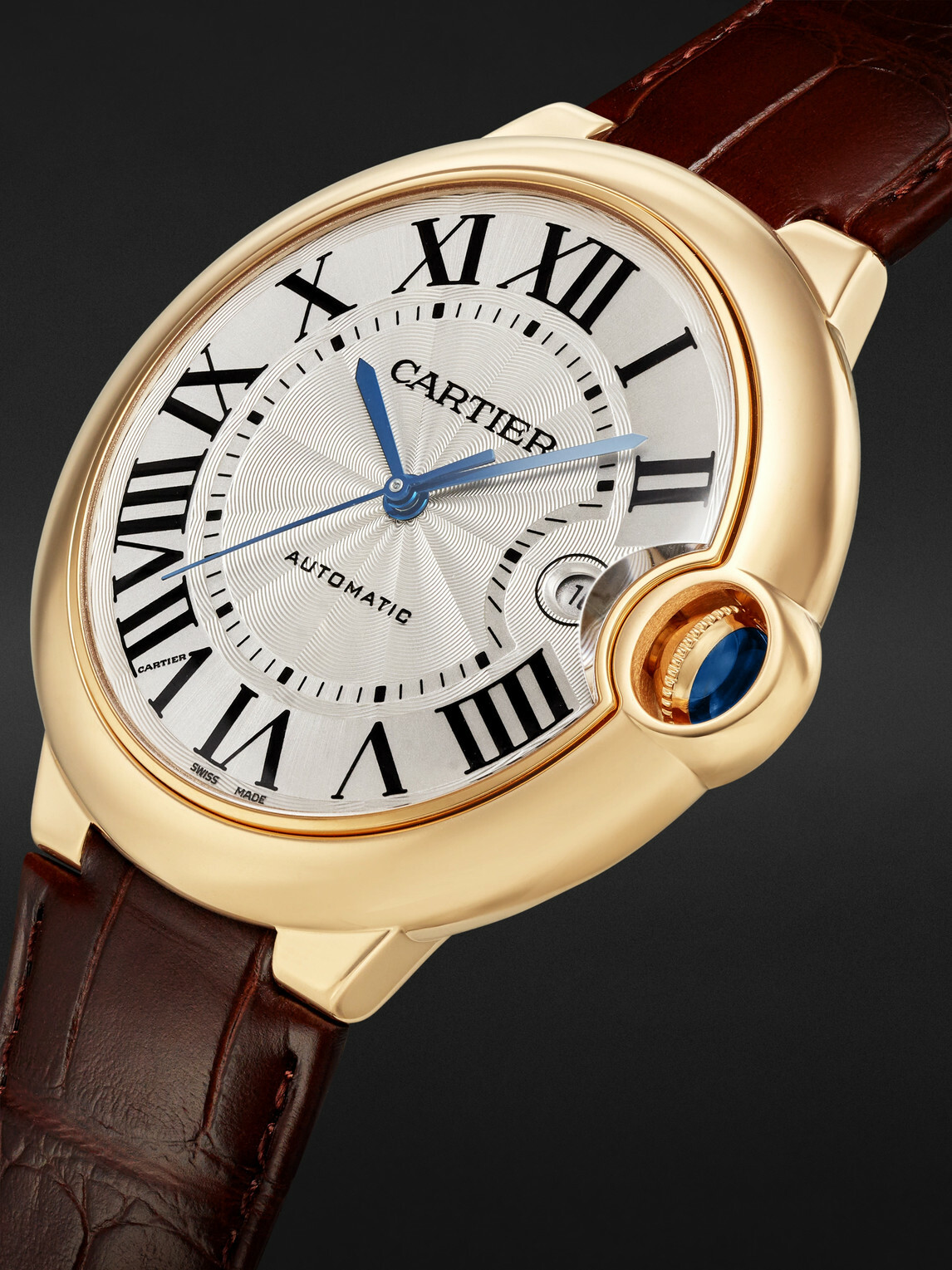 Cartier - Ballon Bleu de Cartier Automatic 42mm 18-Karat Pink Gold and Alligator Watch, Ref. No. CRWGBB0030