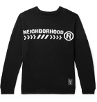 Neighborhood - Electro Logo-Intarsia Cotton-Blend Sweater - Black