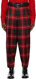 LU'U DAN SSENSE Exclusive Red Check Trousers