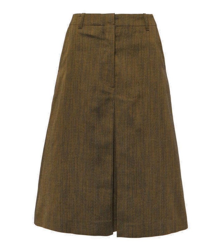 Photo: Dries Van Noten Cotton and silk-blend midi skirt