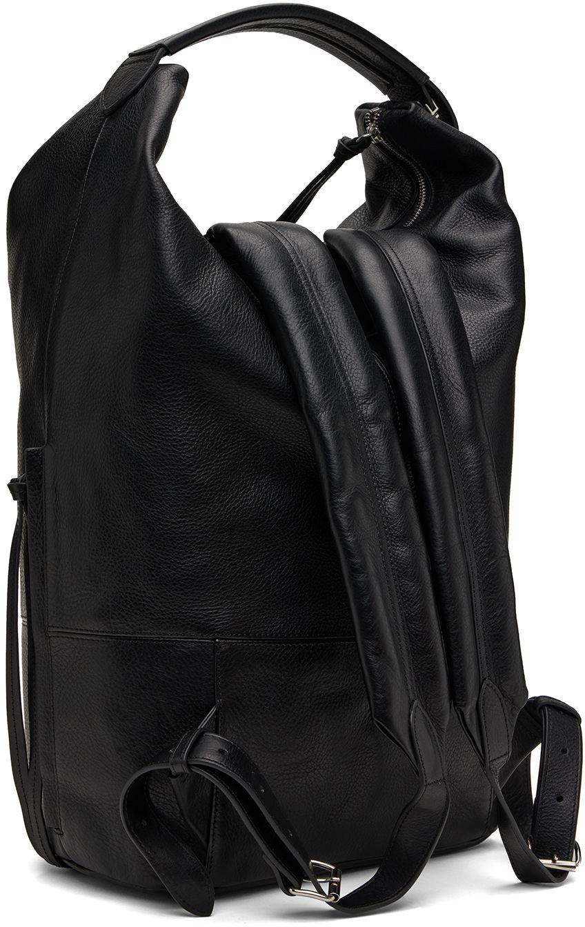Lemaire Black Medium Leather Backpack Lemaire