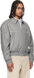 WOOYOUNGMI Gray Wool Poly Banding Jacket