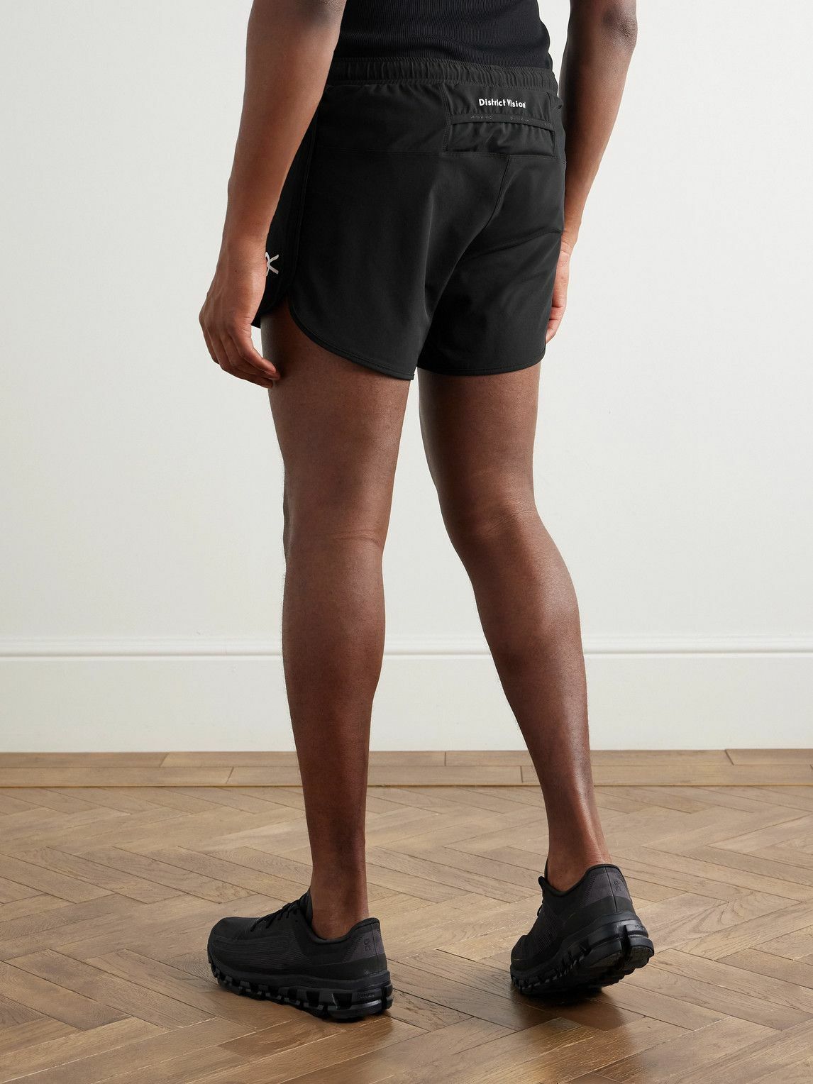 DISTRICT VISION - 5" Straight-Leg Logo-Print Stretch-Jersey Running Shorts - Black