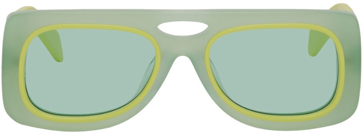 Photo: Kiko Kostadinov Green & Yellow Depero Sunglasses