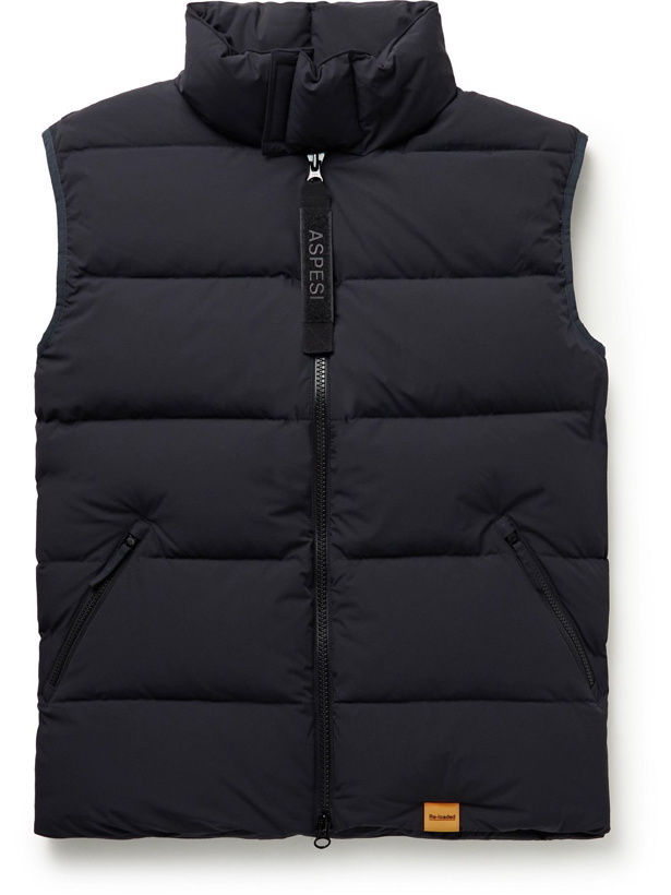 Photo: Aspesi - Padded Quilted Nylon Down Gilet - Blue