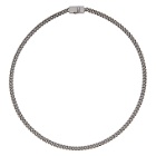 Tom Wood SSENSE Exclusive Gunmetal Thin Rounded Curb Chain Necklace