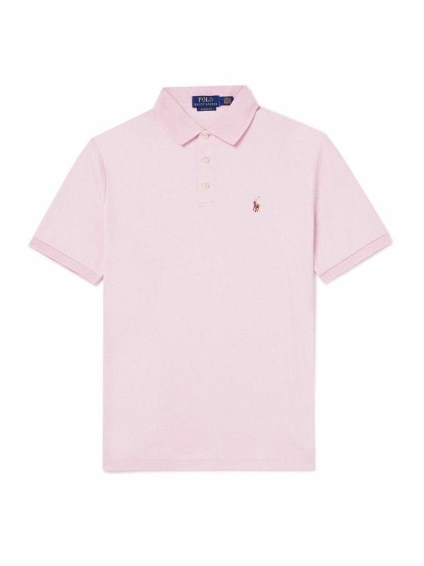 Photo: Polo Ralph Lauren - Logo-Embroidered Cotton-Jersey Polo Shirt - Pink