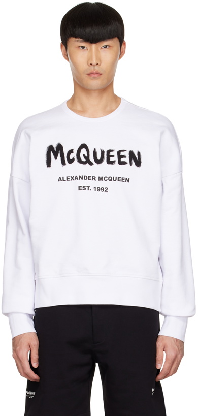 Photo: Alexander McQueen White Graffiti Sweatshirt
