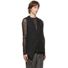 Sulvam Black Wool 3-Lapel Vest
