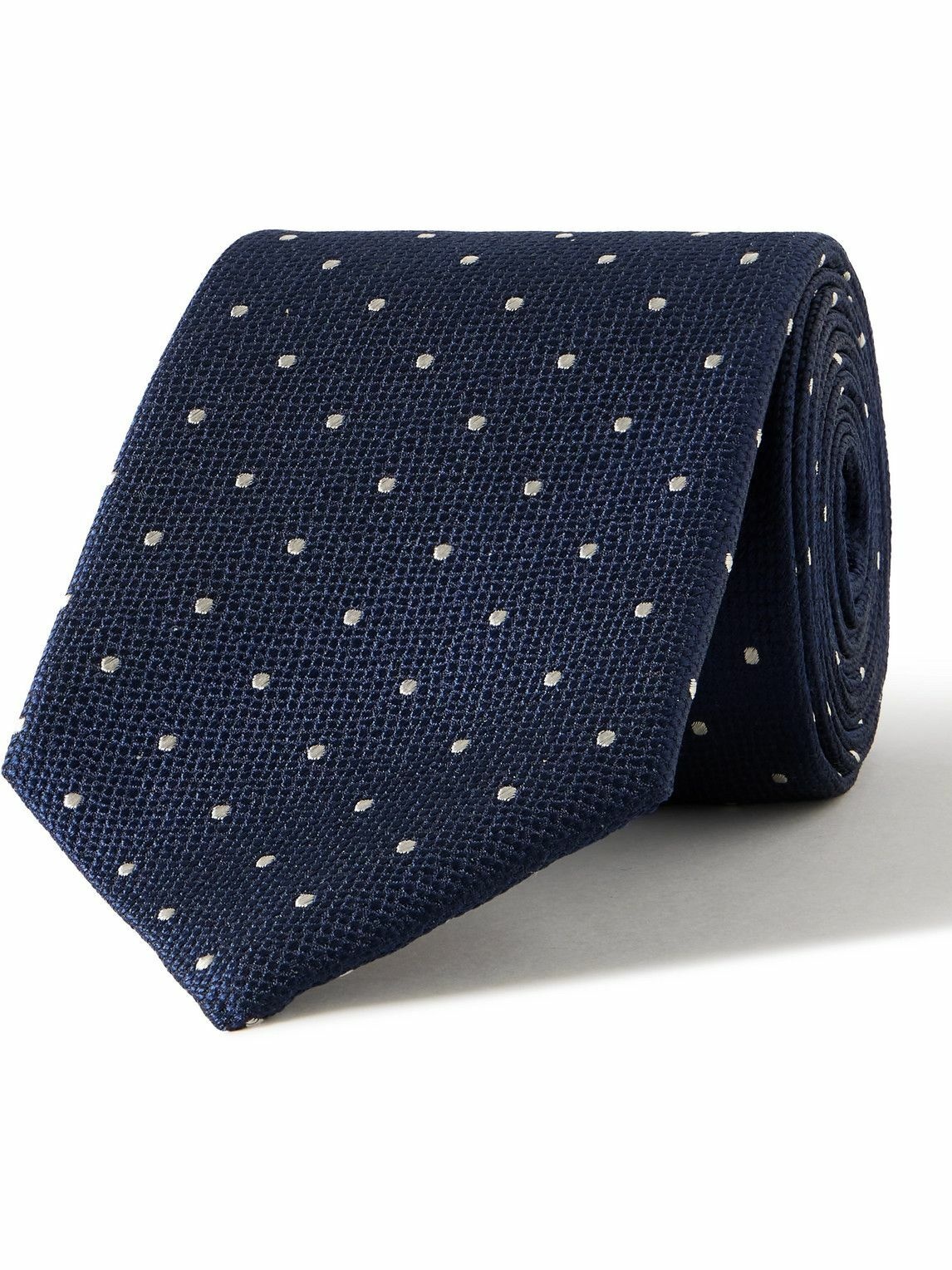 Photo: Canali - 8cm Polka-Dot Silk-Jacquard Tie