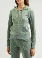 Juicy Couture Robertson Hooded Velour Sweatshirt Green