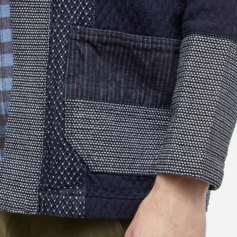 FDMTL Men's Boro Patchwork Haori Jacket in Rinse Indigo FDMTL