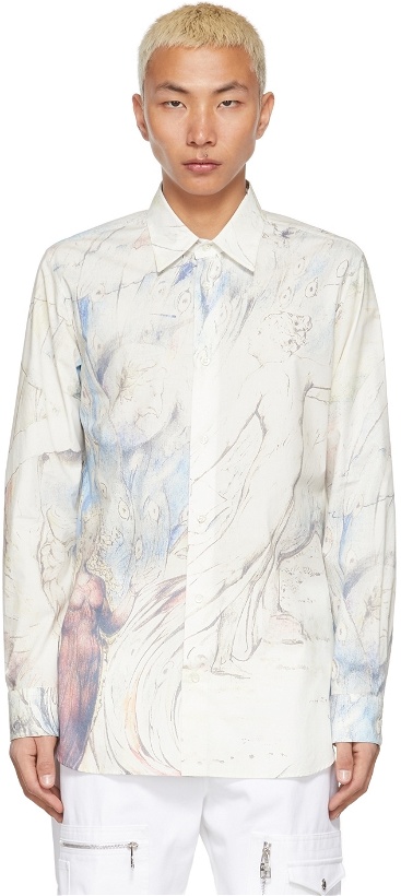 Photo: Alexander McQueen White William Blake Dante Print Shirt