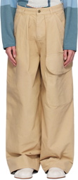 JW Anderson Beige Oversized Pocket Cargo Pants
