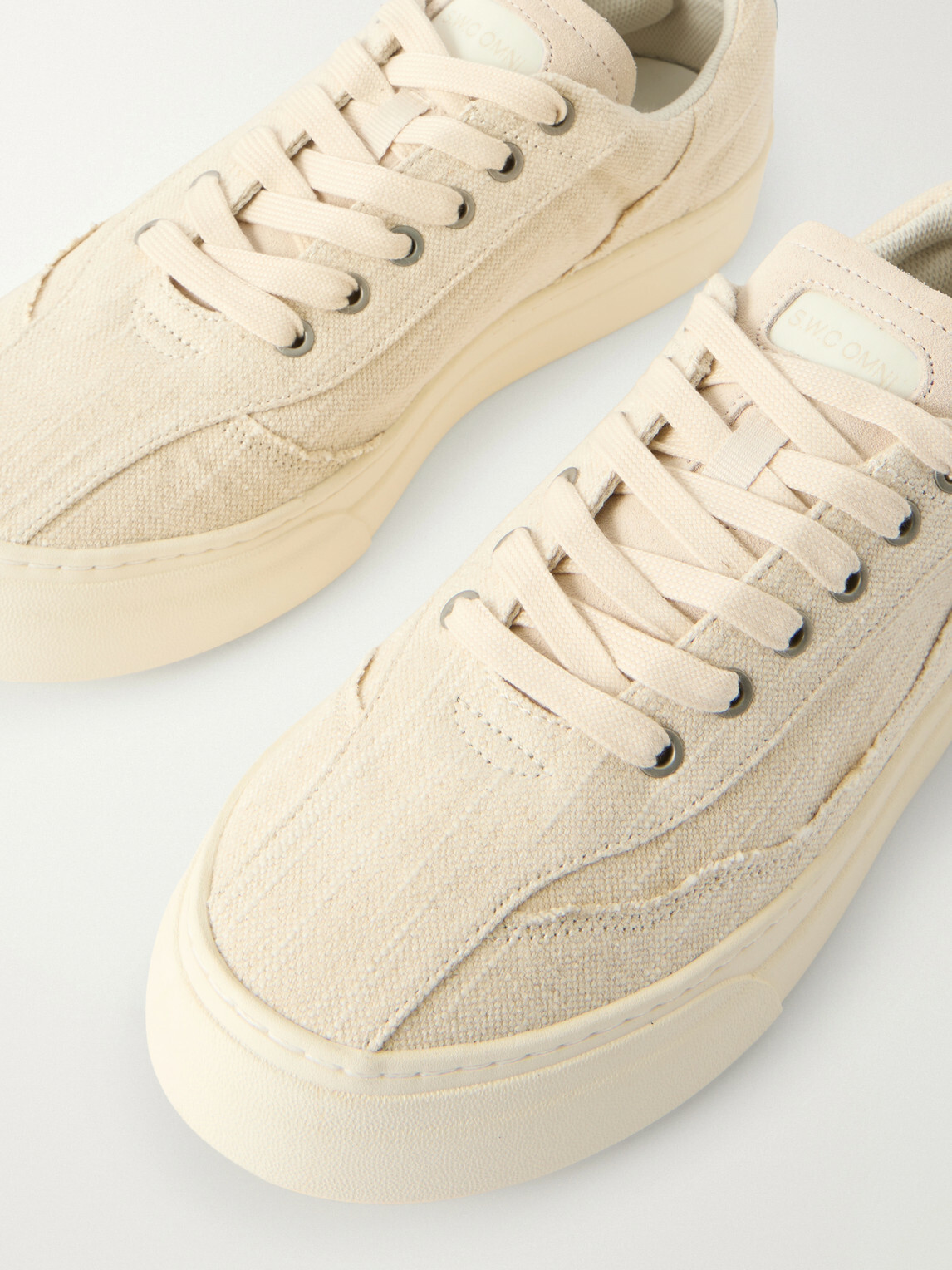 Omni - Dellow Suede-Trimmed Distressed Drill Sneakers - Neutrals