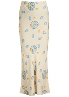 Never Fully Dressed Oyster Doris Satin Midi Skirt White