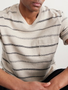 Mr P. - Striped Cotton-Jersey T-Shirt - Neutrals