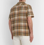 Mr P. - Convertible-Collar Checked Cotton Shirt - Neutrals