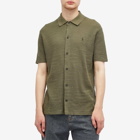Polo Ralph Lauren Men's Button Through Knitted Polo Shirt in Thermal Green