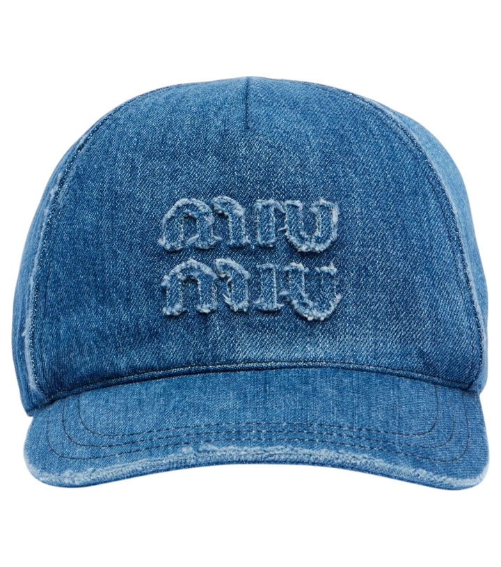 Photo: Miu Miu Logo denim baseball cap