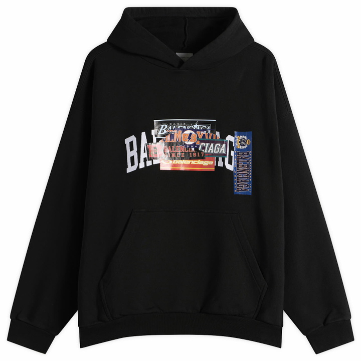 Photo: Balenciaga Men's Bumper Sticker Regular Fit Hoodie in Black