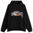 Balenciaga Men's Bumper Sticker Regular Fit Hoodie in Black