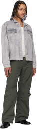 COOR Gray Shadow Washed Cutoff Denim Jacket