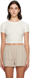 SKIMS White Soft Lounge Cropped T-Shirt