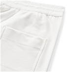 Y-3 - Wide-Leg Shell-Trimmed Loopback Cotton-Jersey Drawstring Shorts - White