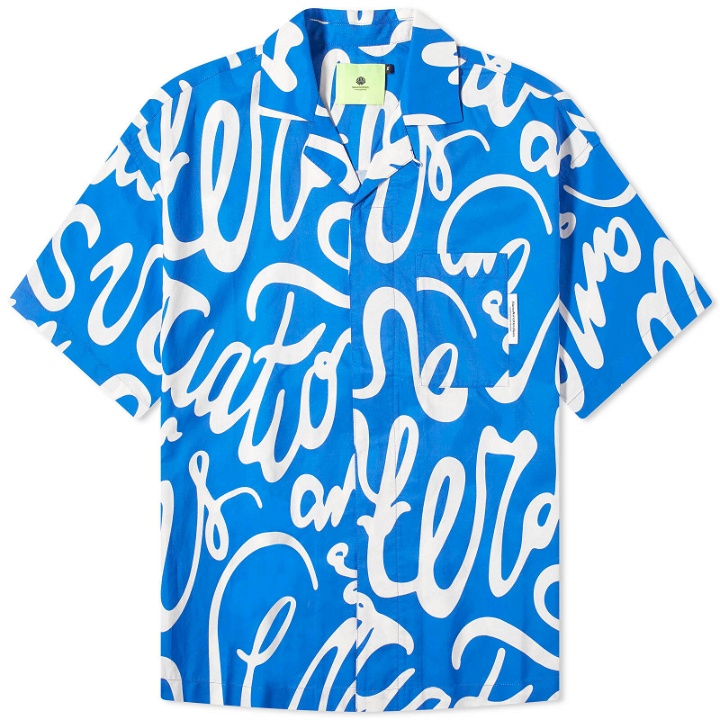 Photo: New Amsterdam Surf Association Men's Wijk Tulip Vacation Shirt in Dazzleing Blue