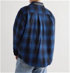 Vetements - Padded Checked Virgin Wool-Blend Flannel Overshirt - Blue