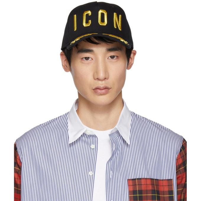 Photo: Dsquared2 Black and Gold Icon Baseball Cap