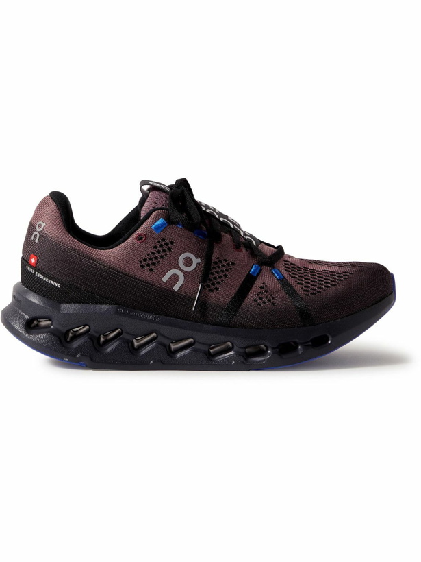 Photo: ON - Cloudsurfer Webbing-Trimmed Stretch-Knit Sneakers - Brown