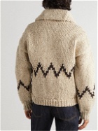 Visvim - Shawl-Collar Intarsia Wool Zip-Up Cardigan - Neutrals