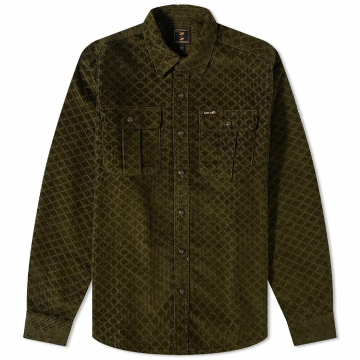 Photo: Lee x The Brooklyn Circus Cord Working West Overshirt in Kale
